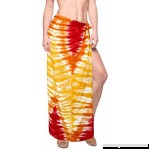 LA LEELA Women Bikini Cover up Wrap Dress Swimwear Sarong Tie Dye Plus Size Orange_b259 B07DB88RNV